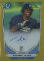 2014 Bowman Chrome Autograph Prospects #FR Franmil Reyes Gold Refractor Baseball Card