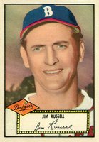 1952 Topps #51b Jim Russell Black Back Baseball Card
