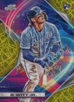 2022 Topps Cosmic Chrome #162 Bobby Witt Jr. Gold Interstellar Refractor Baseball Card