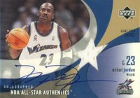 2002 Upper Deck All-Star Authentics  #MJAAA Michael Jordan Jersey Autographs Basketball Card