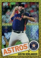 2020 Topps Silver Pack 1985 Chrome Promo #18 Justin Verlander Series 2-Gold Refractor Baseball Card