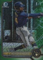2022 Bowman Mega Box Chrome #79 Jackson Chourio Green Refractor Baseball Card