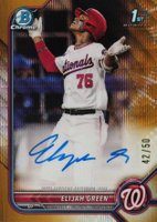 2022 Bowman Draft Chrome Draft Pick Autographs #CDAEG Elijah Green Gold Wave Refractor Baseball Card