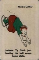 1924 Parker Brothers Game # Ty Cobb Baseball Card