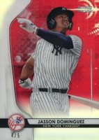 2020 Bowman Sterling #BPR15 Jasson Dominguez Red Refractor Baseball Card