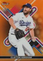 2022 Topps Finest #61 Clayton Kershaw Orange Refractor Baseball Card