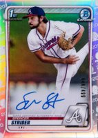 2020 Bowman Draft Chrome Draft Picks Autographs #CDASS Spencer Strider Refractor Baseball Card