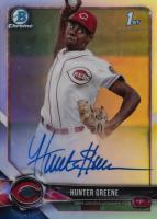 2018 Bowman Prospects Autographs Chrome #HG Hunter Greene Refractor Baseball Card