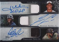2022 Topps Sterling Sterling Sets Triple Autograph Relics #STARSAT Fernando Tatis Jr./Juan Soto/Ronald Acuna Jr. Baseball Card