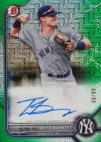 2022 Bowman Chrome Mega Box Autographs #TS Trey Sweeney Green Refractor Baseball Card