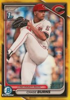 2024 Bowman Draft #BDC55 Chase Burns Chrome-Yellow Refractor Baseball Card