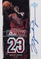 2003 UD Exquisite Collection Number Piece Autographs #NP-MJ Michael Jordan Basketball Card