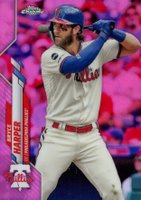 2020 Topps Chrome #97 Bryce Harper Pink Refractor Baseball Card