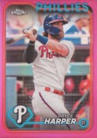 2024 Topps Chrome #62 Bryce Harper Pink Refractor Baseball Card