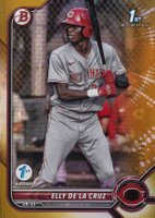 2022 Bowman 1st Edition #BPPF50 Elly de La Cruz Gold Foil Baseball Card