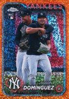 2024 Topps Chrome Update #USC70 Jasson Dominguez SP-Orange Speckle Baseball Card