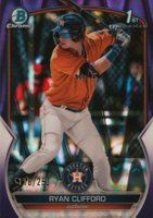 2023 Bowman Chrome Prospects #BCP10 Ryan Clifford Purple Raywave Refractor Baseball Card
