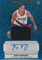 2023 Panini Obsidian #212 Kris Murray Jersey Autograph-Electric Etch Blue Flood Fotl Basketball Card