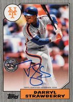 2022 Topps 1987 Topps Baseball Autographs #87BADS Darryl Strawberry Platinum 1/1 Baseball Card