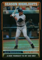 2005 Topps Chrome Updates & Highlights #UH219 Alex Rodriguez Black Refractor Baseball Card