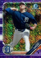 2019 Bowman Chrome Prospects #BCP240 Casey Mize Purple Shimmer Baseball Card