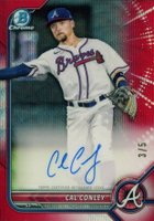 2022 Bowman Chrome Prospect Autographs #CPACC Cal Conley Red Wave Refractor Baseball Card