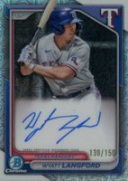 2024 Bowman Chrome Prospect Autographs #CPAWLA Wyatt Langford Hta Choice Refractor Baseball Card