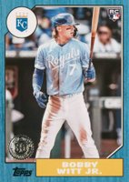 2022 Topps Update 1987 Topps Baseball #87TBU7 Bobby Witt Jr. Blue Baseball Card