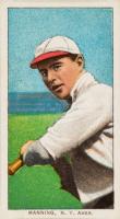 1909 White Borders Sovereign #301 Rube Manning Batting Baseball Card