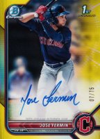 2022 Bowman Chrome Prospect Autographs #CPAJF Jose Fermin Yellow Refractor Baseball Card