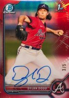 2022 Bowman Chrome Prospect Autographs #CPADD Dylan Dodd Red Refractor Baseball Card