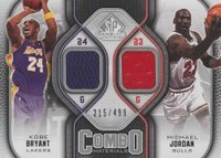2009 SP Game Used Combo Materials #CM-JB Kobe Bryant/Michael Jordan 499 Basketball Card