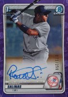 2020 Bowman Chrome Prospect Autographs #CPARS Raimfer Salinas Purple Refractor Baseball Card