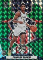 2021 Panini Mosaic #255 Cameron Thomas Green Mosaic Basketball Card