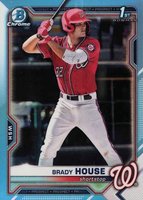 2021 Bowman Draft #BDC186 Brady House Chrome-Sky Blue Refractor Baseball Card