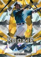 2020 Leaf Metal Rookie Autograph #MRJR3 Julio Rodriguez Gold Super 1/1 Baseball Card