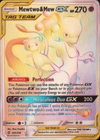 2019 Pokemon Sun & Moon Unified Minds #242 Full Art/Mewtwo & Mew GX Secret TCG Card
