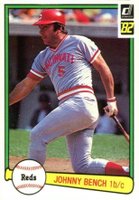 1982 Donruss #400 Johnny Bench Baseball Card