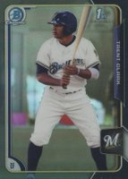 2015 Bowman Draft #34 Trent Clark Chrome-Asia Black Refractor Baseball Card