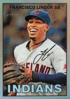 2016 Topps Heritage #482 Francisco Lindor Smiling-Chrome-Refractor Baseball Card