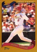 2002 Topps #160 Albert Pujols Back Photo Corrected Baseball Card