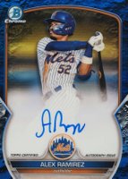 2023 Bowman Chrome Prospect Autographs #CPAAR Alex Ramirez Blue Lunar Crater Refractor Baseball Card
