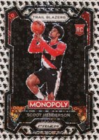 2023 Panini Prizm Monopoly #75 Scoot Henderson Monopoly Man Black and White Basketball Card