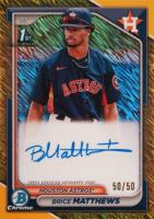 2024 Bowman Chrome Prospect Autographs #CPABM Brice Matthews Gold Shimmer Baseball Card