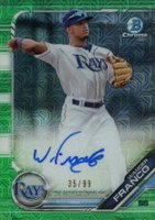 2019 Bowman Mega Box Chrome Mega Autographs #WF Wander Franco Green Baseball Card