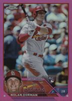 2023 Topps Chrome #192 Nolan Gorman Pink Refractor Baseball Card
