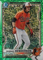 2021 Bowman Draft #BDC175 Gunnar Henderson Chrome-Green Sparkle Refractor Baseball Card