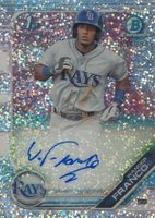 2019 Bowman Prospect Autographs Chrome #WF Wander Franco Speckle Refractor Baseball Card