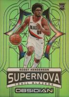 2023 Panini Obsidian Supernova #7 Scoot Henderson Electric Etch Green Flood Basketball Card