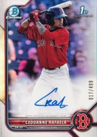 2022 Bowman Chrome Prospect Autographs #CPACRL Ceddanne Rafaela Refractor Baseball Card